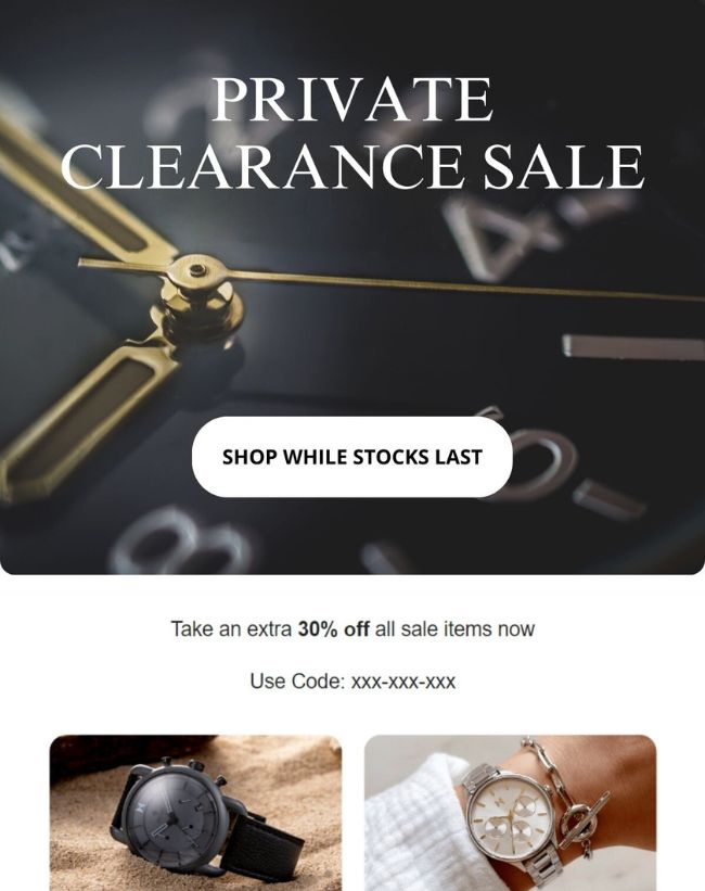 Clearance Sale email MVMT